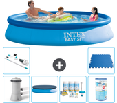 Paquete de piscina - intex - alrededor - 366x366x76 cm + accesorios a1048