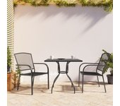 Juego de comedor de jardín 3 piezas | conjunto de jardín | muebles de jardín acero gris antracita cfw970099