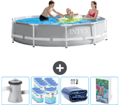 Paquete de piscina - intex - alrededor - 305x305x76 cm + accesorios cb102