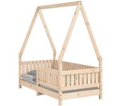 Cama individual | estructura de cama para niños madera maciza de pino 70x140 cm cfw79831