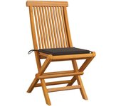 Sillas de jardín 6 uds con cojines taupe madera de teca