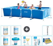 Paquete de piscina - intex - rectángulo - 450x220x84 cm + accesorios