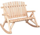 Banco mecedora de jardín | silla de jardín de 2 plazas madera abeto 123x96x102 cm cfw31622