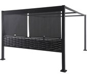 Hespéride - kit de toldos para cenador zalya grafito 3m - 2 toldos + 2 semipaneles decorativos
