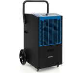 Costway deshumidificador industrial de 66 l/día, deshumificadores de humedad silencioso con temporizador de 24 h, 2 velocidades del ventilador, 4 rued