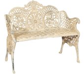 Biscottini banco de jardín - acabado antiguo en hierro forjado - exterior - comedor de jardín - mobiliario de jardín - 110x88x56 cm