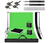 Kit de sistema de soporte de fondo de fotografía de 2x3m, soporte de fondo ajustable, kit de estudio de barra transversal de foto con