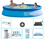 Paquete de piscina - intex - alrededor - 366x366x76 cm + accesorios a1027