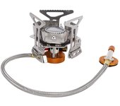 Estufa de gas portátil para exteriores, de acero inoxidable 304, resistente al viento, para acampar y hacer