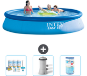 Paquete de piscina - intex - alrededor - 396x396x84 cm + accesorios a670