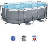 Piscina desmontable ovalada bestway 5614a power steel 305x200x84cm efecto mosaico