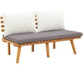 Banco de jardín con cojines 115 cm madera maciza de acacia