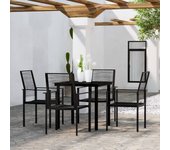 Juego de comedor de jardín 5 piezas，conjunto de comedor de exterior，conjunto de jardín negro cfw310054