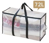 Bolsa de almacenamiento de 72l, bolsa de almacenamiento con doble cremallera, bolsa de embalaje móvil, caja de almacenamiento, cesta de almacenamiento