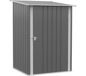 Caseta de jardín outsunny acero lacado gris 100x103x160 cm 845-530v00gy