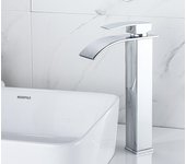 Grifos cascada altos para baño, grifo mezclador monomando para lavabo alto, grifo de acero inoxidable agua caliente y fría, g1/2