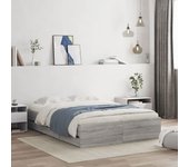 Maison exclusive - cama con cajones madera de ingeniería gris sonoma 135x190 cm