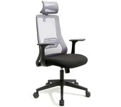Silla despacho giratoria elevable acabado negro/gris 65 cm(ancho) 113-121 cm(altura) 57 cm
