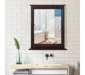 Espejo baño con estante adicional pared lavabo dormitorio 57 x 12 x 68,5 cm marrón csw814415