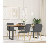 Pack 4 uds sillas de comedor | silla de cocina giratorias tela gris oscuro cfw43864