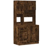 Mueble de cocina madera ingeniería roble ahumado 95x50x180 cm