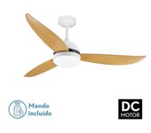 Ventilador techo 3 aspas /lampara metal/abs blanco