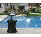 Mesa de bar nevera rattan antracita 203835