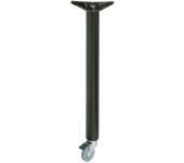 Amig - pata de acero negra mod.7 con ruedas giratorias y freno para mesas de escritorio, oficina | con ajuste altura 10 mm | medidas: 870 x 60 x 1,2 m