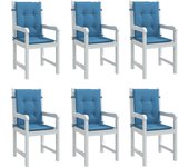 Cojines silla respaldo bajo 6 ud tela azul melange 100x50x4 cm v1208 100 x 50 x 4 cm / azul