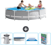 Paquete de piscina - intex - alrededor - 305x305x76 cm + accesorios cb117