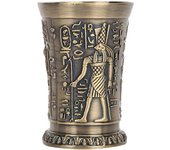 Vaso de whisky de metal vintage  mini vaso con relieve a mano, adorno decorativo para regalo (bronce antiguo)