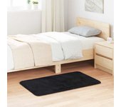 Alfombra de pelo largo negra navarra 60x100 cm poliéster
