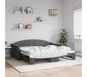 Vidaxl sofá cama nido tela gris oscuro 90x190 cm
