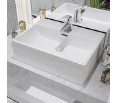 Maison exclusive - lavabo con orificio para grifo cerámica blanco 51,5x38,5x15 cm