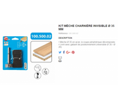 Kit de brocas para bisagras ocultas leman d. 35 mm - 100.500.02 - 100.500.02