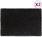 Felpudo 2 uds negro 40x60 cm fibra de coco tufted