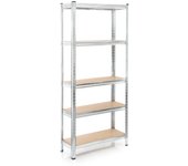 Wiltec estantería para cargas pesadas zincada 174x75x30cm enchufable acero 875kg 5 baldas taller