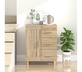 Aparador | aparador de comedor | armario de cocina de madera contrachapada roble sonoma 69,5x34x90 cm cfw73878