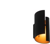 Lámpara de pared inteligente negra con interior dorado con wifi g9 - faldo