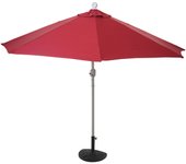Sombrilla semicircular balcón terraza uv 50+ poliéster/aluminio 3kg con un alcance de 300 cm burdeos con soporte 04_0003845