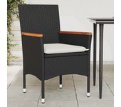 Vidaxl sillones de jardín con cojines 2 uds ratán sintético negro