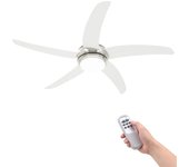 Ventilador de techo ornamentado con lámpara 128 cm blanco