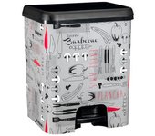 Com-fort house | cubo de basura con pedal | capacidad de 52 litros | cubo reciclaje | decoración vegetales | cubo de basura orgánico cocina