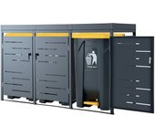 Cobertizo para cubo de basura triple salching acero gris antracita [en.casa]