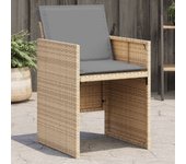 Vidaxl sillones jardín con cojines 4 uds ratán sintético beige mezcla