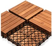 Baldosas de madera de acacia, 1 m², 11 unidades, 30 x 30 cm, para balcón, jardín, terraza, balcón