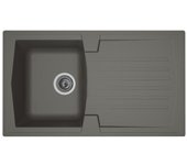 Stradour fregadero de cocina empotrado 1 bandeja + 1 escurridor arena - resina - 86 x 50 cm - gris hormigón