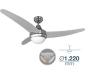 Ventilador de techo modelo egeo color cromado potencia 60w aspas ø122cm con mando a distancia edm