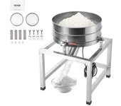 Vevor tamiz vibratorio automático, 25w, tamiz de harina de acero inoxidable, tamiz de malla 40 y 100 con soporte y ruedas, adecuado para harina