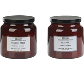 Beliani conjunto de 2 velas aromáticas absolute alchemy cera de soja notas afrutadas notas frescas
